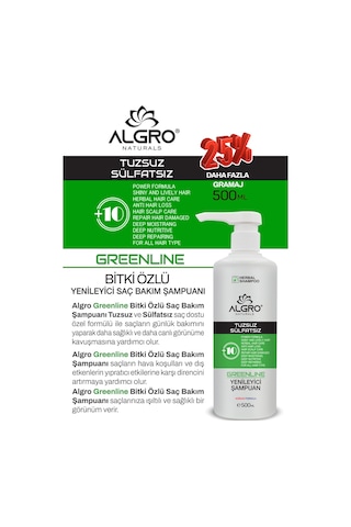 Algro Greenline Bitki Özlü Yenileyici Saç Bakım Şampuanı 500 ML