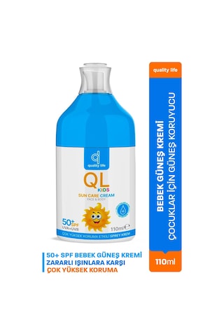 Ql Bebek Güneş Kremi 50+ Spf 110 Ml Çok Yüksek Koruma Çocuk Güneş Kremi