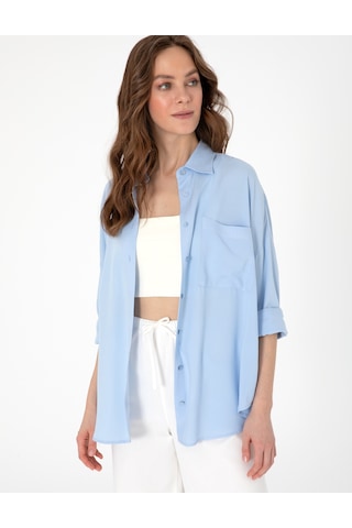 Pierre Cardin Kadın Açık Mavi Gömlek Desenli 50311567-vr003 Açık Mavi