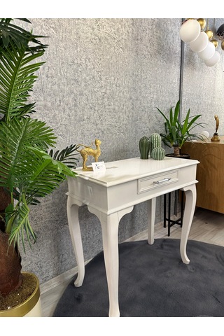 Ahşap Lükens Dresuar Beyaz