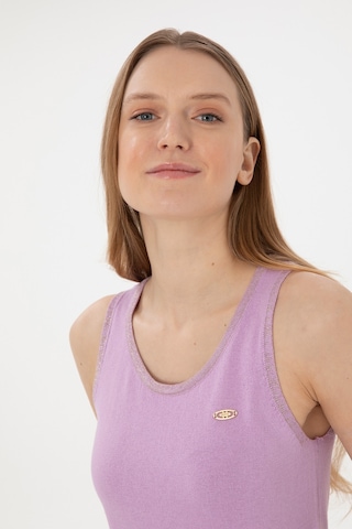 U.S. Polo Assn. Kadın Lila Bisiklet Yaka Triko Tişört 50306480-VR034