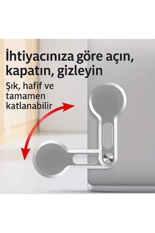 Coofbe Yapışkanlı Magsafe Uyumlu Laptop Telefon Tutucu Araç Ekran Arkası Telefon Tutucu Monitör Tutucu Siyah