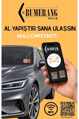 Ebumerang Araç İletişim Qr Etiketi Sticker Dijital Numaratör 1