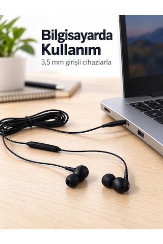 Tek Günlük Kullanıma Uygun Silikon Uçlu Kablolu Kulaklık Najmaddin