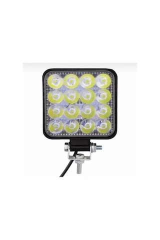 Sis Farı Kare Beyaz 16 Ledli 12/80v - 48w Adet 10 X 10 Cm - Universal