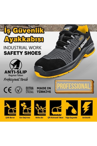 Sgs İş Ayakkabısı Flexo S1 No:45 Sgs3045 Siyah - Gri