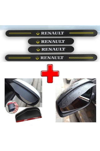 Renault 19 Uyumlu Carbon Kapı Eşiği + Ayna Yağmur Koruyucu (552943953)