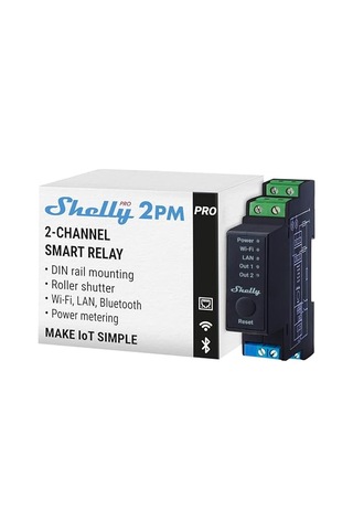 Pro 2pm Wlan & Lan 2 Kanallı Akıllı Röle Şalteri, Akım Ölçümü 25 A Ev Otomasyonu Alexa Ve Google Hom