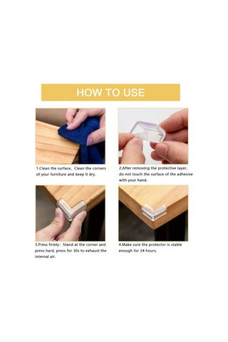 Moveevo 16 Adet Şeffaf Bebek Köşe Koruyucu, Mobilya İçi Keskin Köşeleri Korur, Yeterli Amortisman Sağlar, Ev İçi Kullanım İçin Uygun Çok Renkli