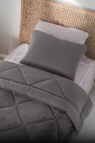 Lüks Wellsoft Çift Taraflı Yumuşak 4 Mevsim Konfor Yorgan Seti Yorgan Uyku Seti 155 X 215 Cm Antrasit