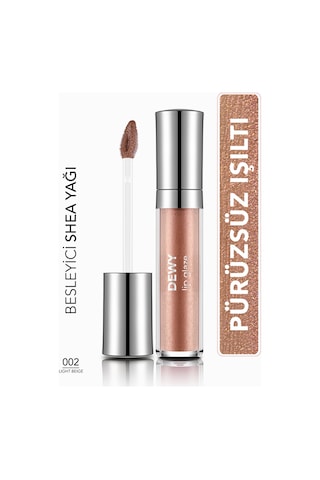Flormar Besleyici Dudak Parlatıcısı - Dewy Lip Glaze - 002 Light Beige-8682536068031