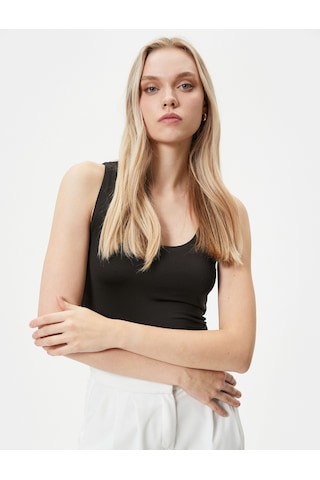 Koton Askılı Atlet Basic U Yaka Slim Fit Siyah 4sak10013ek 4SAK10013EK999