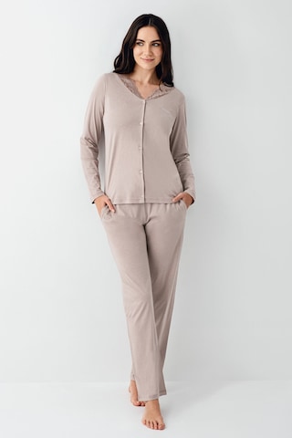 Pierre Cardin Kadın Kahverengi Pijama Takımı Pc9116-s-v2 Kahverengi