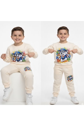 Paw Petrl Erkek Çocuk Eşofman Takım - 2/8 Yaş - 31560 Krem