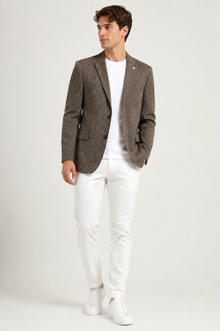 Bihan Store Erkek Ekose Model Çift Yırtmaç Tek Ceket 6 Drop 72105-kahve 8