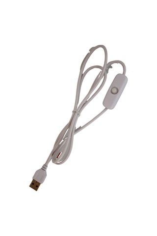 100 Cm 2 Amper Swich'li Açık Uçlu Anahtarlı Beyaz Usb Kablo Usb Erkek Kablo