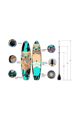 Ultty Sup Paddle Board Seti Şişme Paddle Board + Kürek + Pompa Sup Board/stand Up Paddle Turkuaz