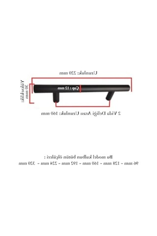 Mat Siyah Paslanmaz Metal Kulp, Farklı Uzunluk Seçenekleri İle A.Ağaç