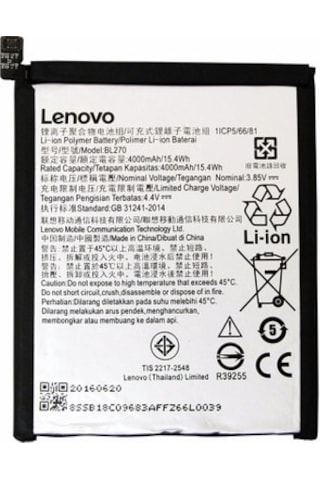 Lenovo Lenovo K6 Note Batarya Pil 4000Mah Bl-270