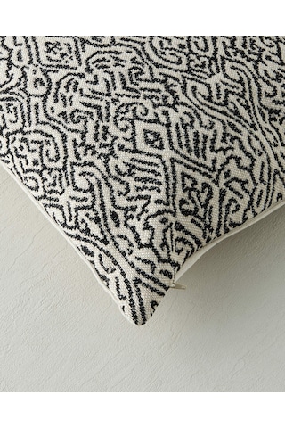 English Home Mirena Kırlent Kılıfı 45x45 Cm Siyah - Beyaz