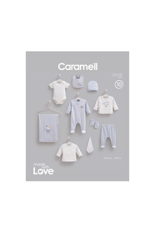Caramell Pamuk Moving Cars 10'lu Set 0-3 Ay 50-56 Cm Mavi Crml.ze2178.mav