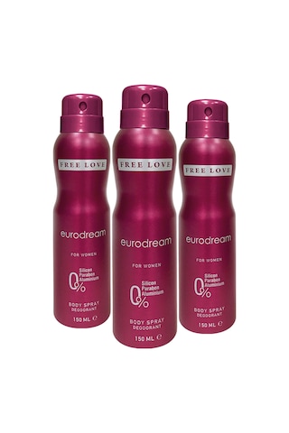 Free Love Eurodream Kadın Deodorant 3 x 150 ML