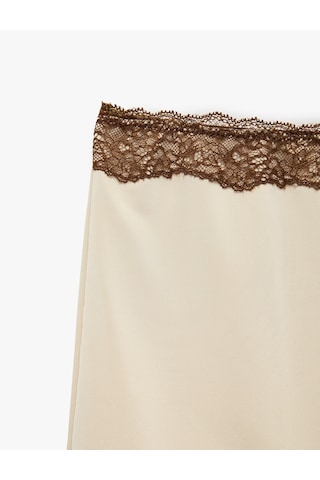 Koton Dantel Detaylı Rahat Kesim Şort Pijama Altı Sarı 6slk80033mk