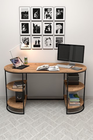 Çalışma Masası 140 Cm Bilgisayar Masası Çok Amaçlı Makyaj Masası Ofis Masası Yemek Masası Atlantik Kahverengi