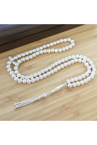 925 Ayar Gümüş Çizgili 99'lu Tesbih