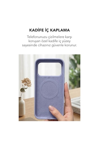Apple İphone 17 Pro Max Uyumlu Magsafe Lansman Silikon Kılıf Lila