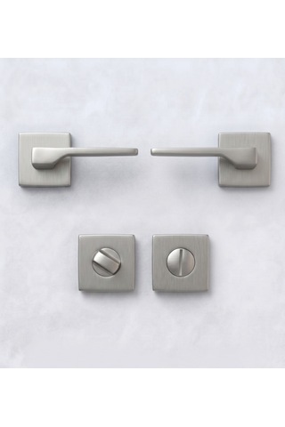 Stilo Inox Kare Rozetli Kapı Kolu Lüks Wc Kapı Kolu