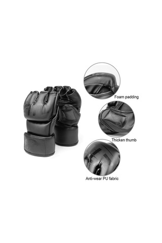 Artfulabode Ztm-001 Yarım Ufc Tasarım Skycıty Siyah Seri Satan Popüler Parmak Mma L En En Eldivenleri Çok Boks - Pl Siyah