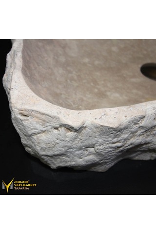 Traverten Şekilsiz Patlatma Kaya Lavabo