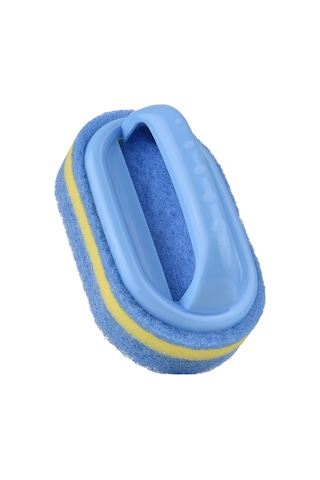 Yaleker Mavi El Fırçasıyla Fibre Pamuklu Temizleyici - Banyo, Tuğla, Havuz İçin 3 Katlı Kalın Yapı Mavi