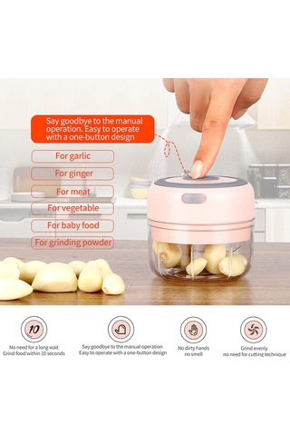 Mistaha İki Bıçaklı Ev Elektrikli Mini Sarımsak Kıyıcı Yemek