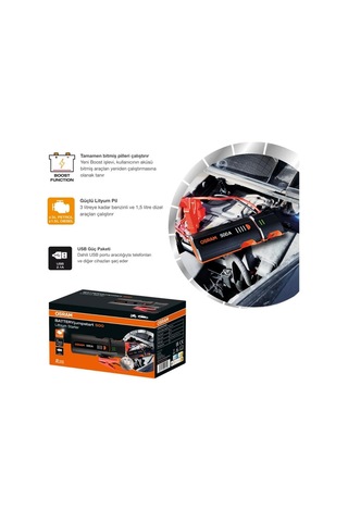 Osram 12v Akü Takviye Cihazı Booster 500a Usb-c 2.4 A Usb-a 2.4 A Powerbank Led Işık
