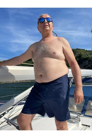 Miami Beach Erkek Büyük Beden Lacivert Hızlı Kuruyan Kumaş Tek Arka Cepli Standart Boy Mayo Deniz Şortu Lacivert