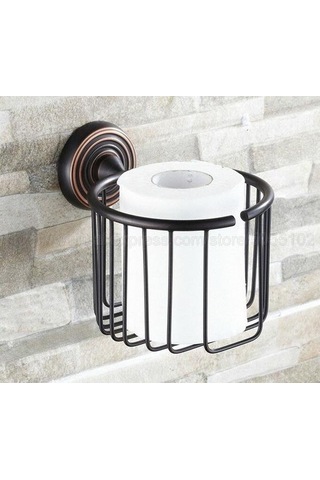Yağ Ovuşturdu Bronz Havlu Sepeti Tuvalet Avrupa Yuvarlak Rulo Tuvalet Kağıdı Tutucu Doku Tuvalet Aksesuarları Kağıt Tutucular 22 x 13.6 x 11.2 CM