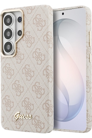 Galaxy Uyumlu S26 Ultra Kılıf Guess Lisanslı M-safe Uyumlu Script Yazı Logolu 4g Desenli Kapak Pembe Pembe
