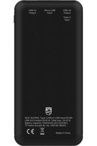 Philips Powerbank Ultra Compact 10000 Mah Dlp Seri Dlp1810nb/62 Taşınabilir Şarj Cihazı Çift Usb Çıkışı