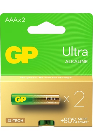Gp Batteries G-tech Ultra Alkalin İnce Lr03 Aaa Boy 1.5v Pil 2 Li Kart