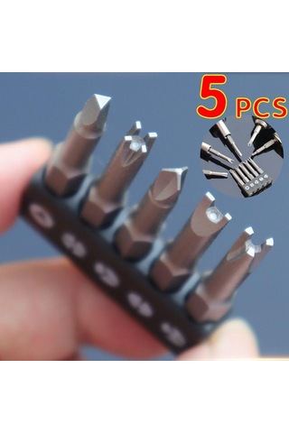 5 Adet Özel Şekilli Tornavida Seti 50mm U Şeklinde Y Tipi Üçgen İç Çapraz Üç Noktalı Tornavida Bit Aracı