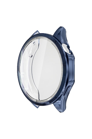 Huawei Watch Gt4 46mm Uyumlu Kasa Ekran Koruyucu 360 Tam Koruma Kılıf Kapak Lacivert