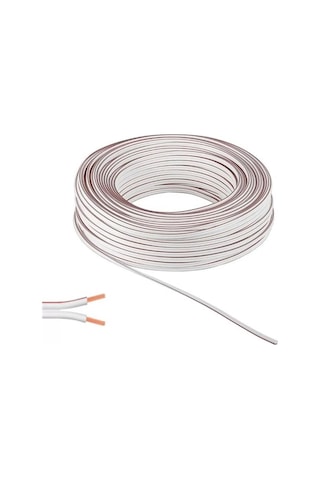 100 Metre 2x0,75 Beyaz Kırmızı Kodlu Kordon Kablo