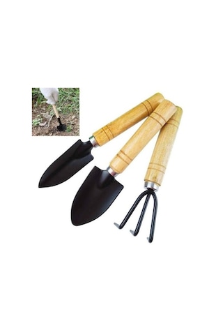 Mini Ahşap Hobi Bahçe Seti 3 Adet-9046440639180