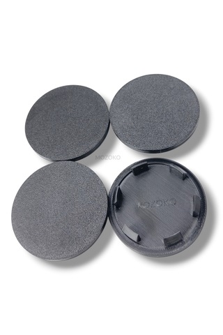 4'lü Set 65 Mm Dış Çap 56 Mm İç Çap Siyah Logosuz Jant Göbeği Kapağı