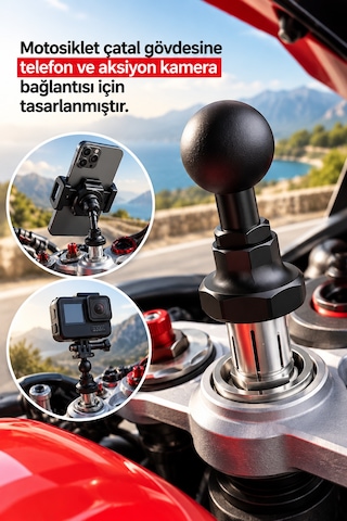 Racing Rbh-m6eb-19 Çatal Gövde Bağlantı Aparatı 13-19 Mm Telefon Ve Aksiyon Kamera Uyumlu Çok Renkli