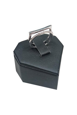 Kadın Gümüş Renk Zirkon Taşlı Yüzük Çok Renkli