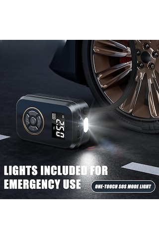 Dinosaurs Taşınabilir Lastik Şişirme Araba Lastik Şişirme Dijital Ekranlı Lastik Şişirme Pompası Elektrikli Şişirme Mini Bisiklet Hava Pompası