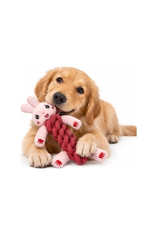 Köpekler İçin Halatlı Peluş Isırma Ve Çiğneme Oyuncağı, Yumuşak Dokulu Hayvan Figürlü Oyun Oyuncağı, Isı